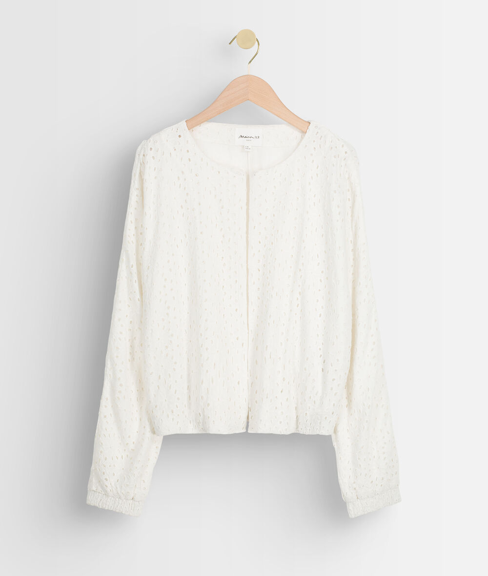 Taya ecru embroidered jacket ecru.