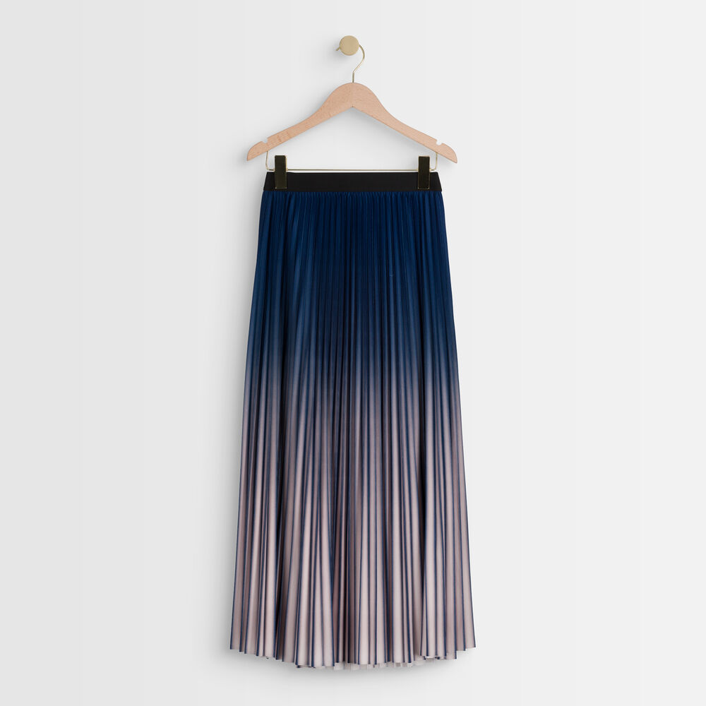 Elara tie-dye pleated skirt marine.