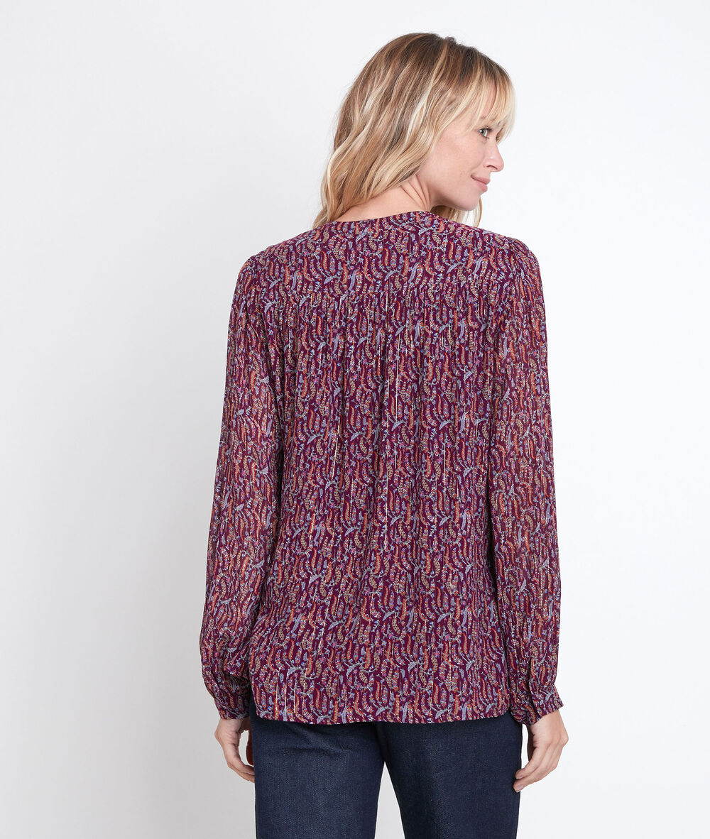 Elsa garnet printed blouse grenat.