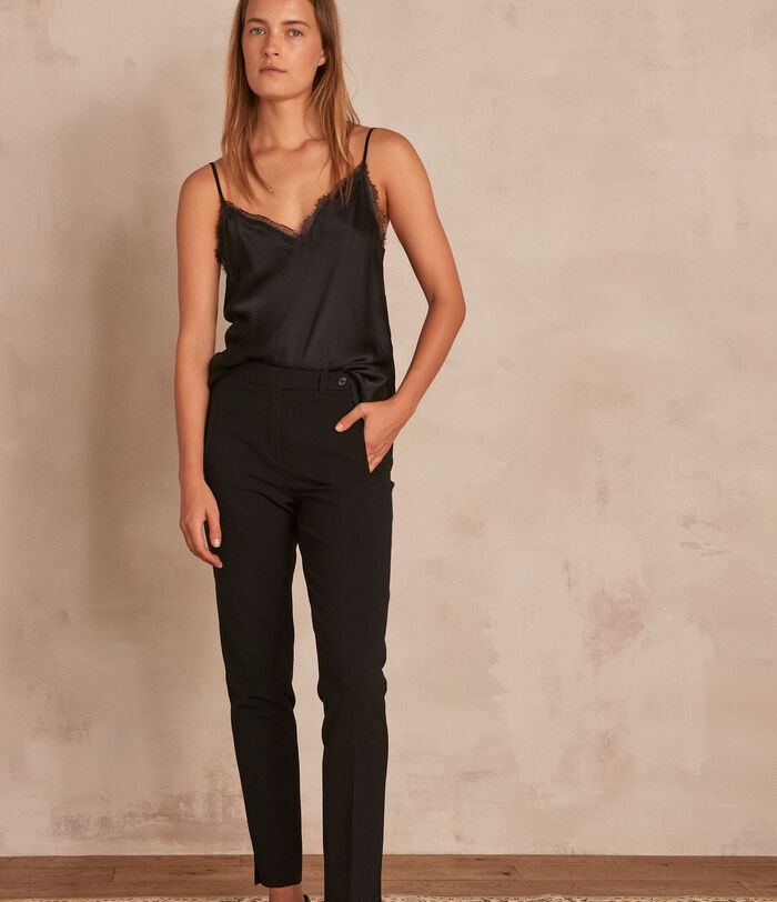 Lara black fitted tailored trousers