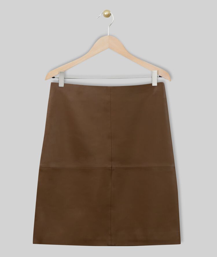 Bossa tan leather skirt havana brown.