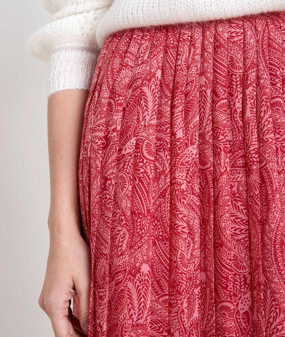 Eresse printed pleated maxi skirt bois de rose.