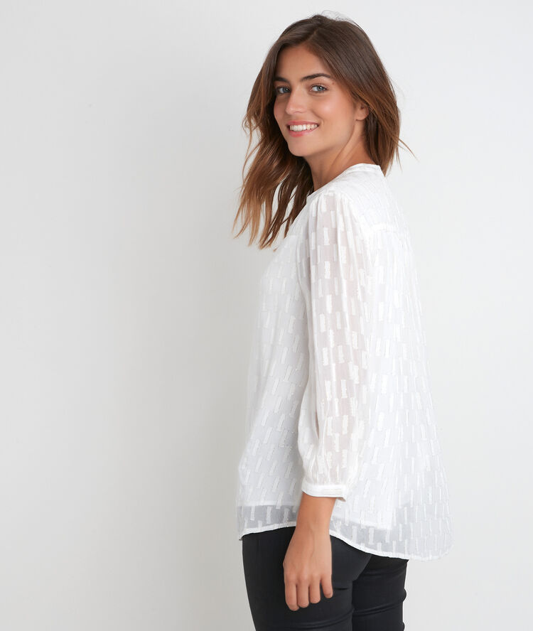 Elssie ecru lurex blouse ecru.