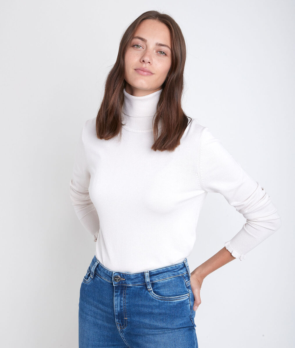 Radya beige turtle-neck pullover | 1-2-3 Radya beige turtle-neck pullover PhotoZ | 1-2-3