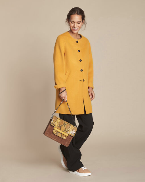 Thea yellow double-sided wool blend coat  (2) - Maison 123