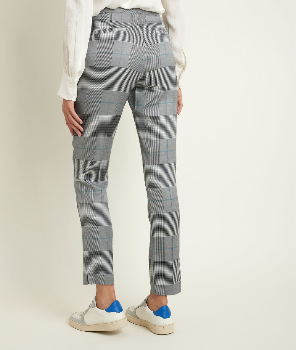 Lara prince of wales cigarette trousers grey.