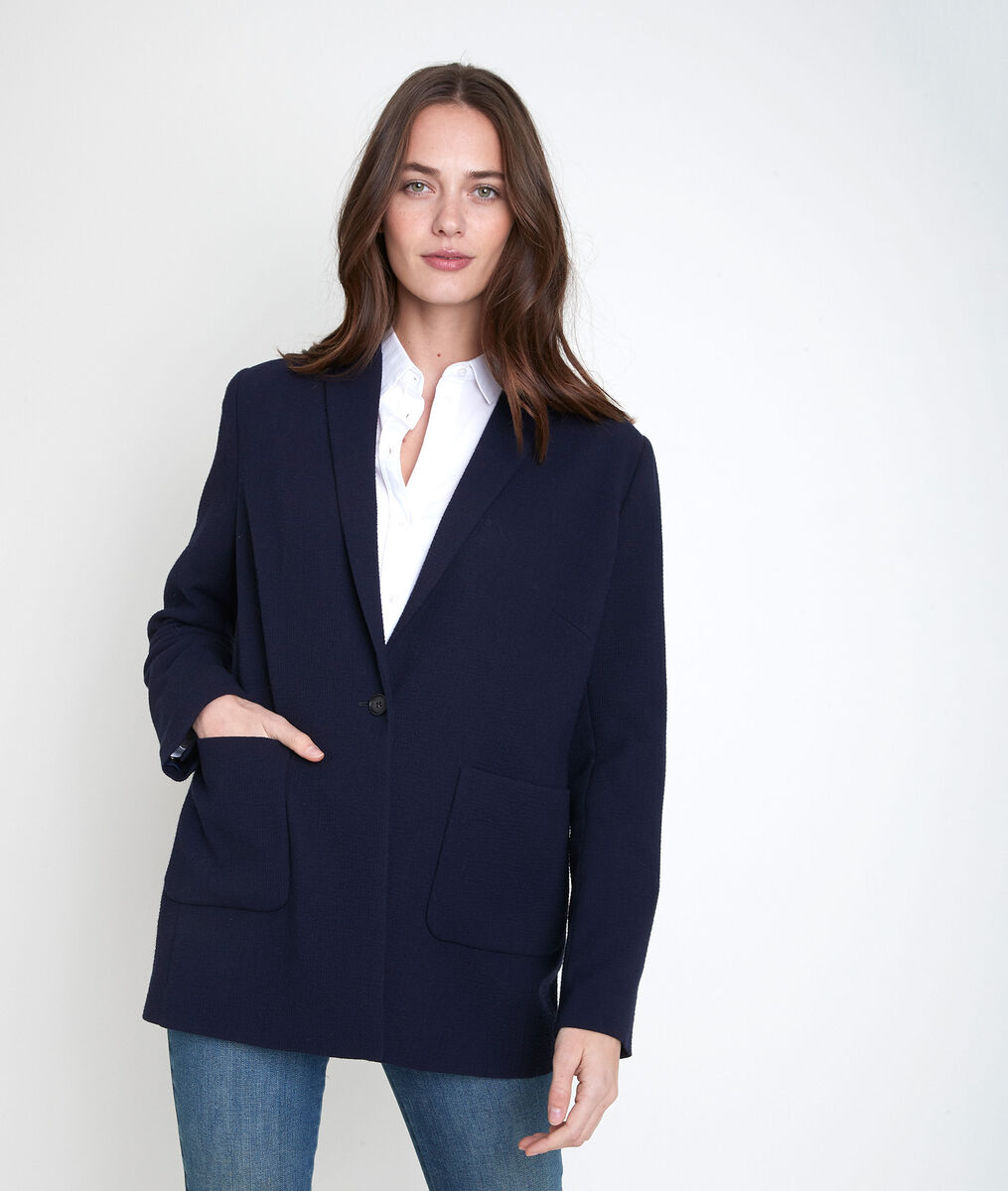 Thais navy seersucker jacket | 1-2-3 Thais navy seersucker jacket PhotoZ | 1-2-3