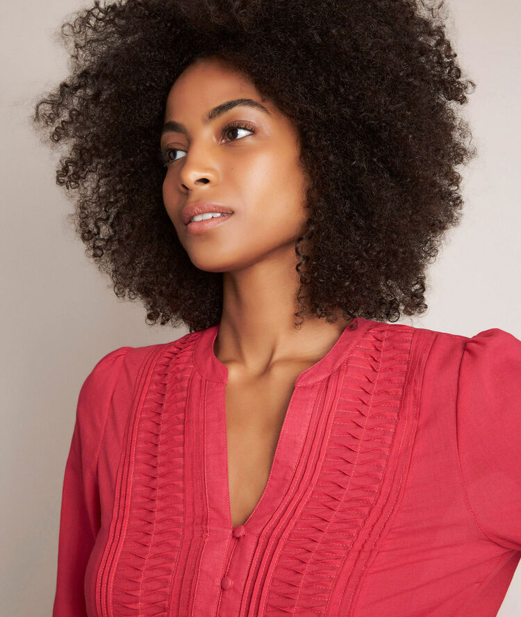 Elodie cotton blouse dark fuscia.