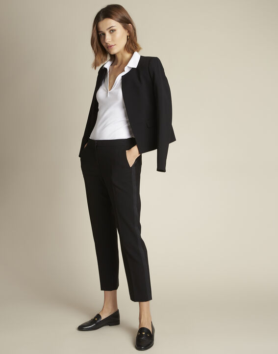 Suzanne black microfibre cigarette trousers | 1-2-3 Suzanne black microfibre cigarette trousers PhotoZ | 1-2-3