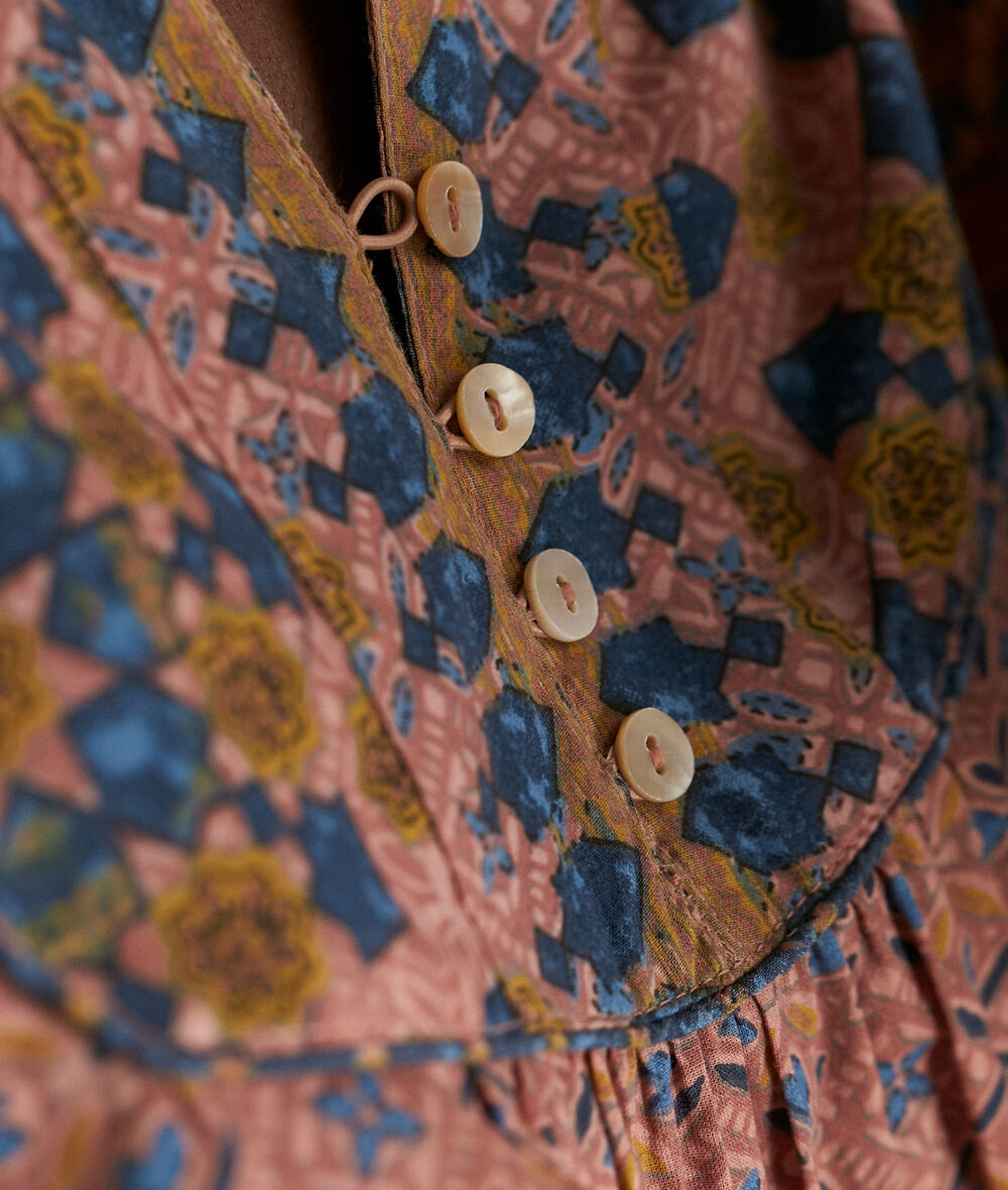 Tedy rosewood cotton floral blouse PhotoZ | 1-2-3