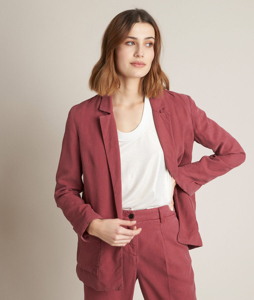 Leone flowing raspberry red jacket | 1-2-3 Leone flowing raspberry red jacket PhotoZ | 1-2-3