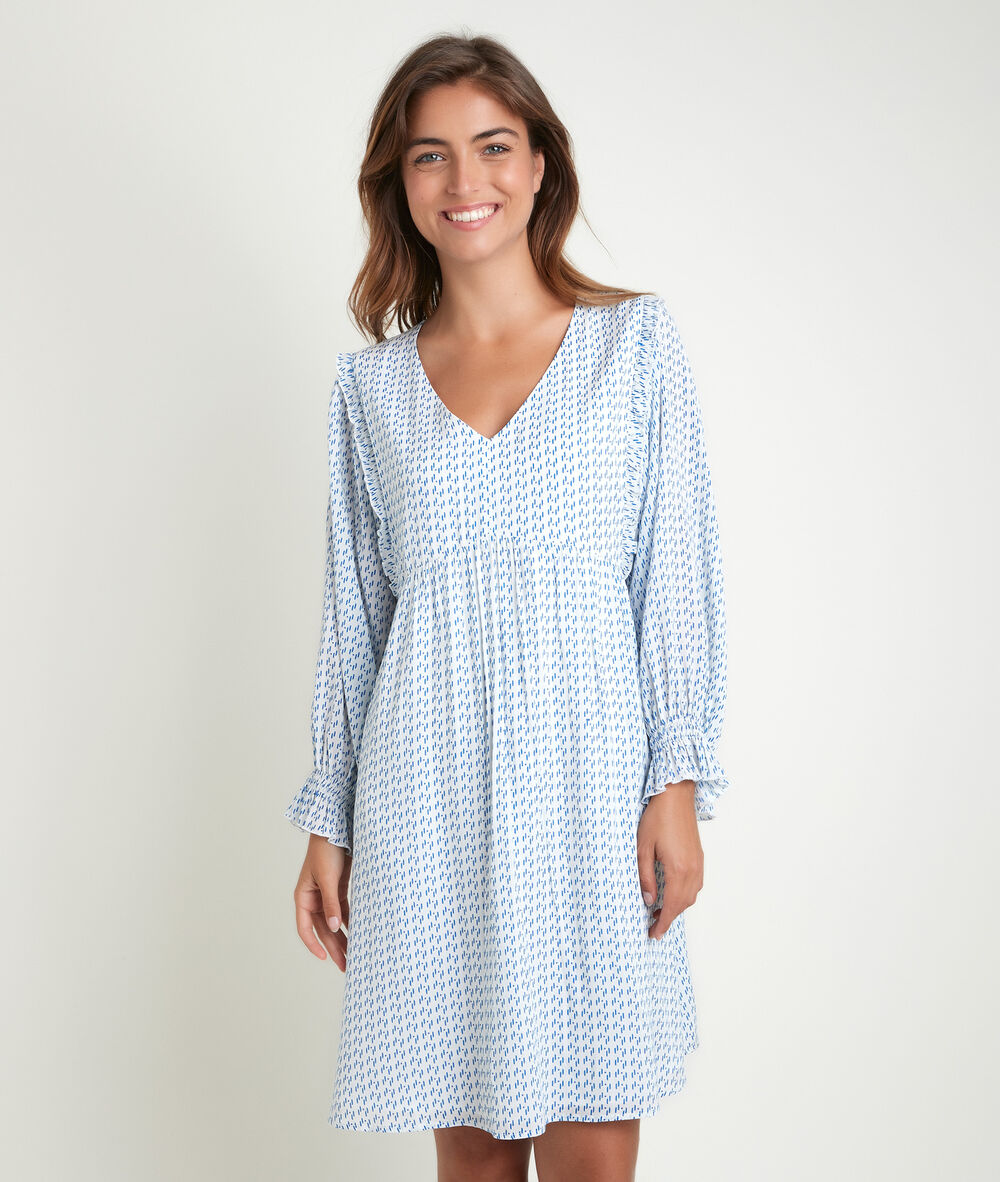 Nelia printed dress ecru.