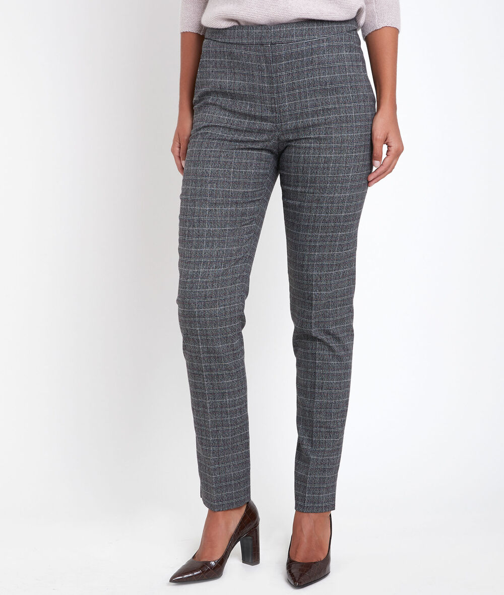 Harry checked cigarette-cut trousers anthracite.