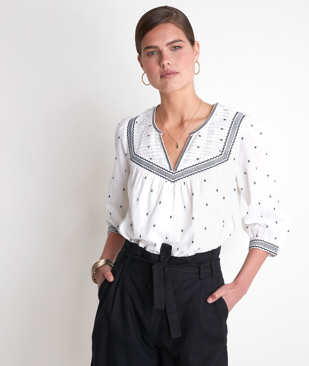Talissa ecru embroidered blouse ecru.
