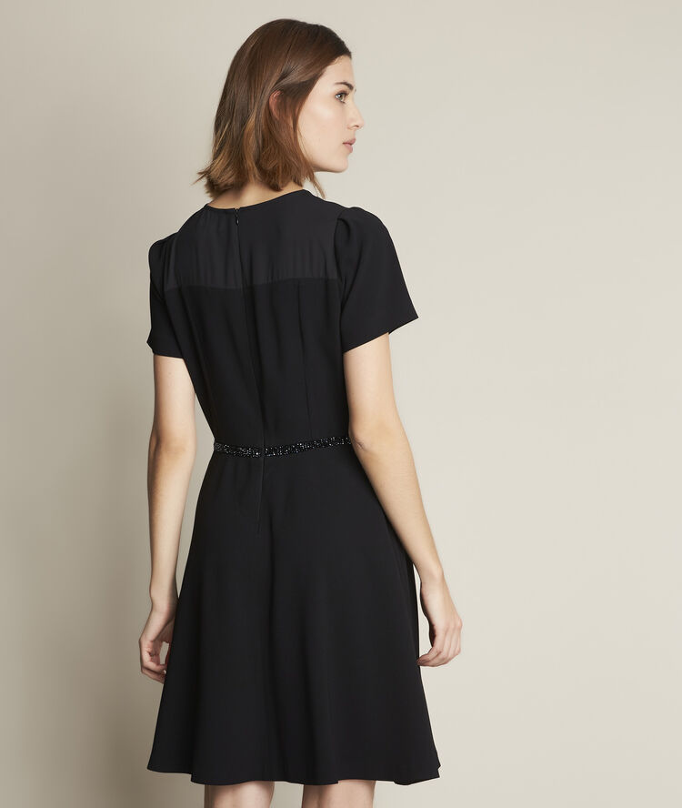 Ness short diamante-detail dress black.
