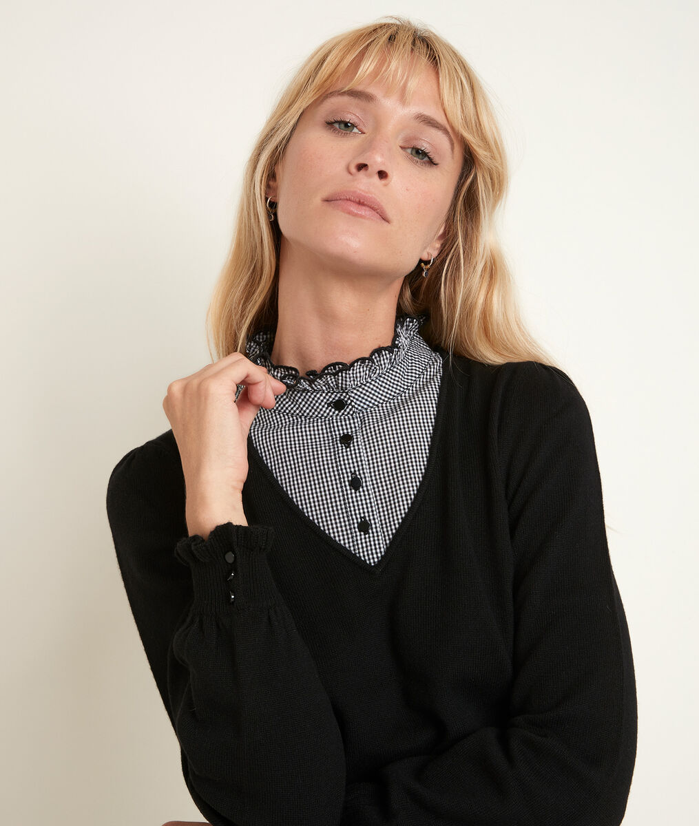 Reverso pullover with decorative collar | 1-2-3 Reverso pullover with decorative collar PhotoZ | 1-2-3
