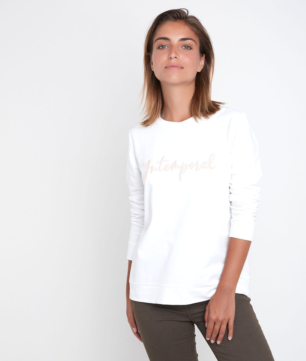 Daphne embroidered ecru pullover | 1-2-3 Daphne embroidered ecru pullover PhotoZ | 1-2-3