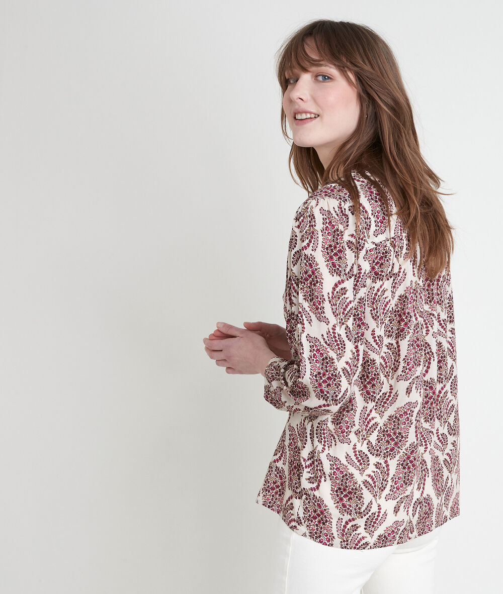 Terese pink printed blouse bois de rose.
