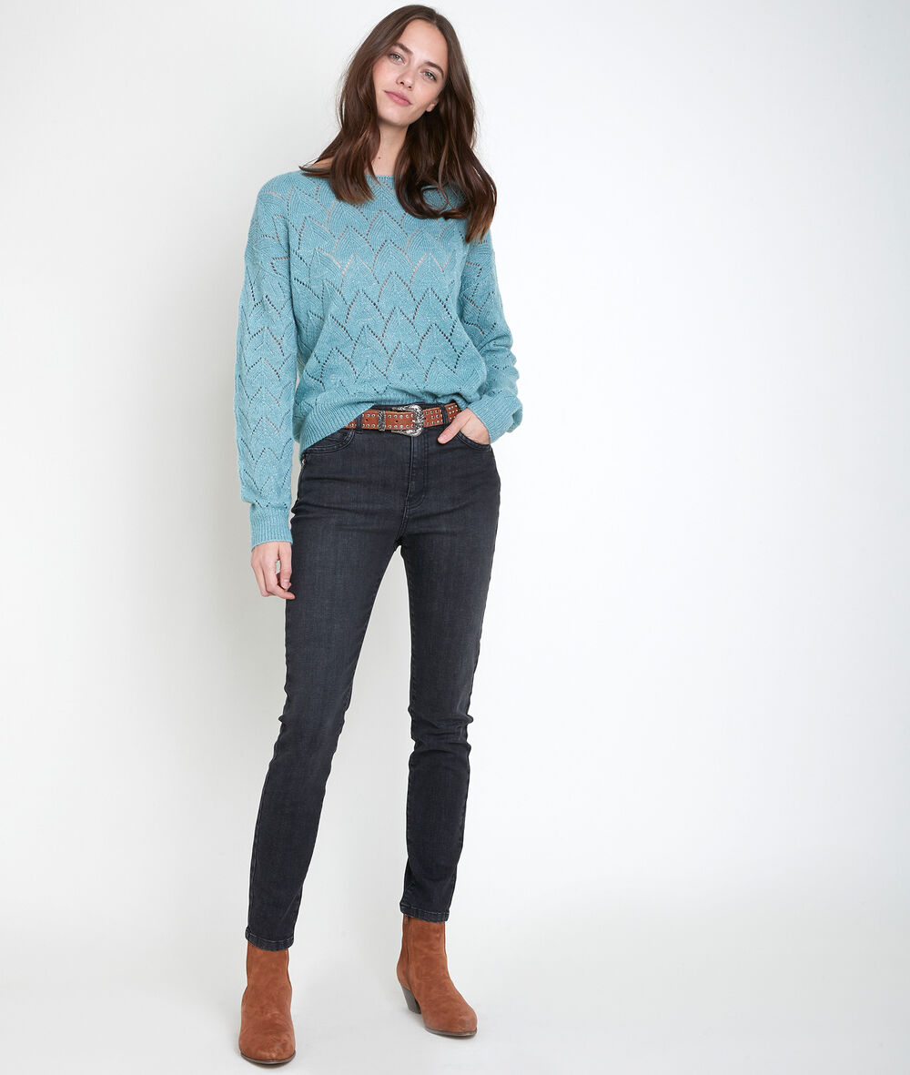 The iconic zipped c&eacute;sar slim-fit jeans noir.