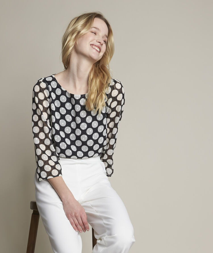 Eve polka dot print blouse black.