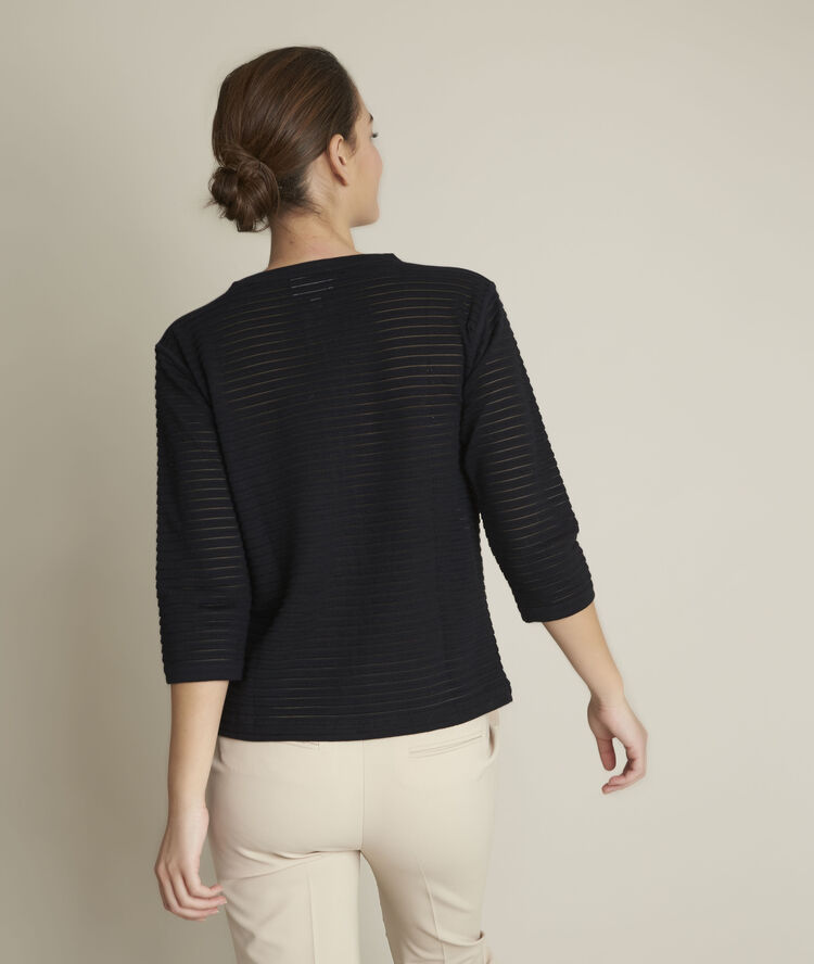 Romeo openwork striped cardigan black.