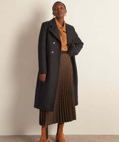 Marc navy straight recycled wool coat PhotoZ | 1-2-3