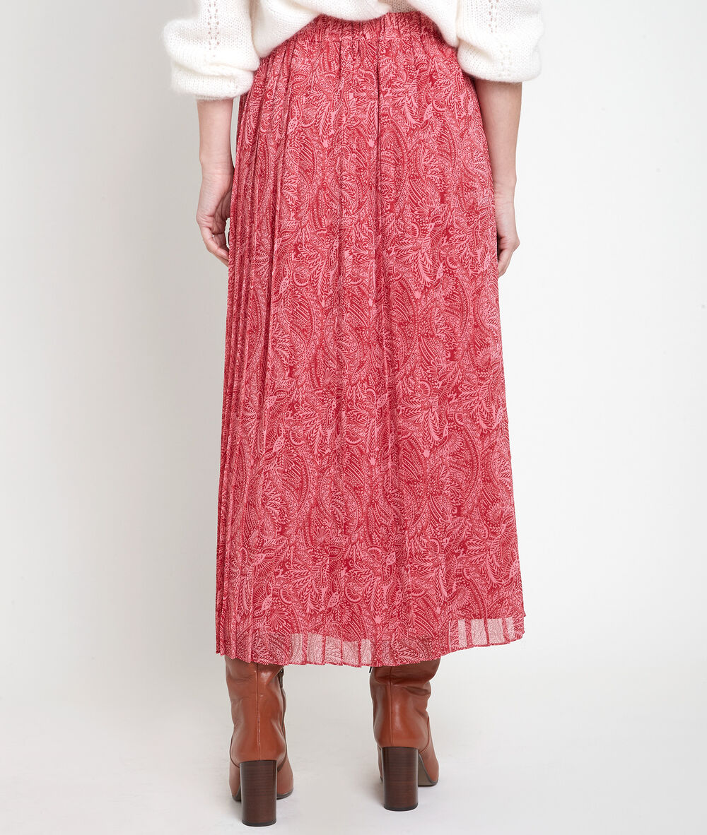 Eresse printed pleated maxi skirt bois de rose.