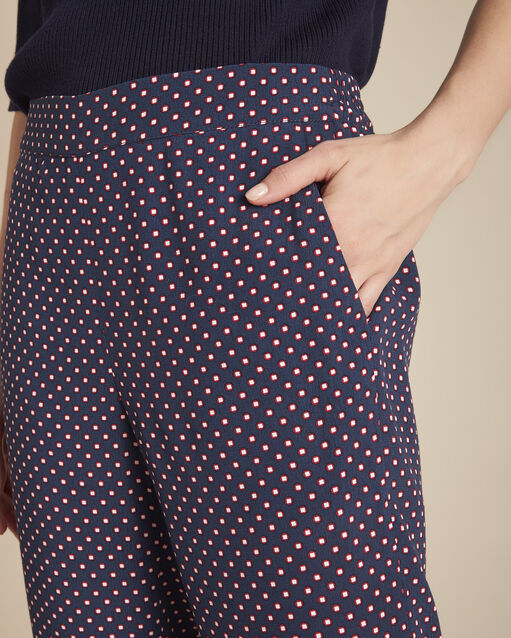 Garry navy polka dot print cigarette trousers (2) - Maison 123