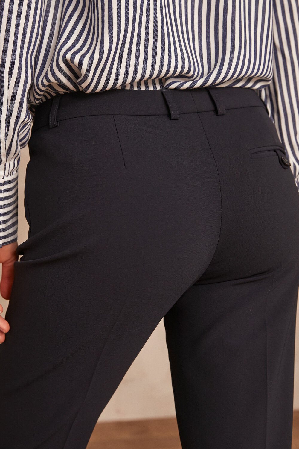 Valero microfibre cigarette trousers navy blue.