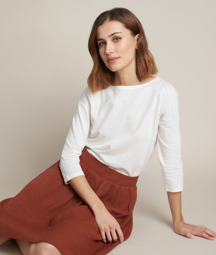 Jupe pliss&eacute;e brillante bisou cinnamon.