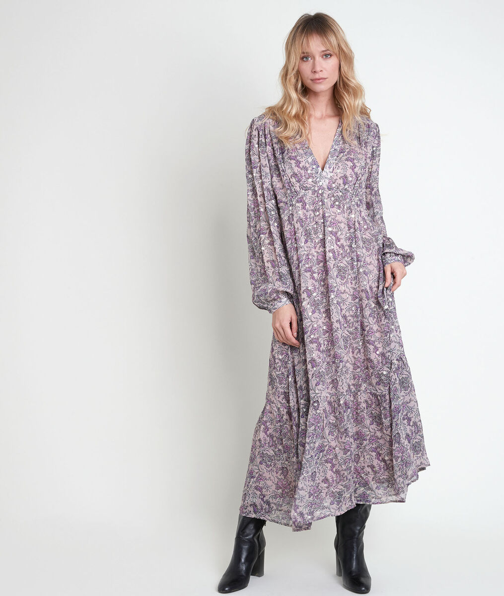 Ingrid mauve floral print dress | 1-2-3 Ingrid mauve floral print dress PhotoZ | 1-2-3