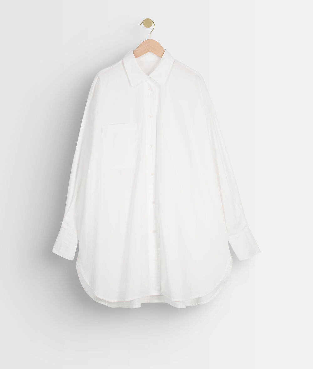 Amie long white embroidered cotton shirt PhotoZ | 1-2-3