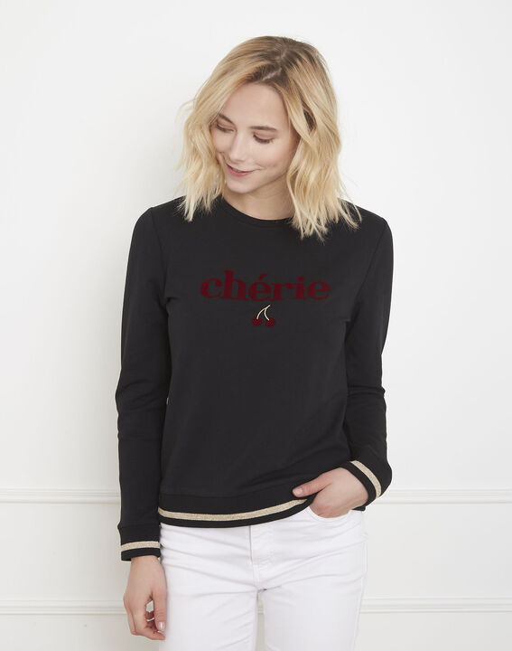Perry black 'chérie' sweatshirt | 1-2-3 Perry black 'chérie' sweatshirt PhotoZ | 1-2-3