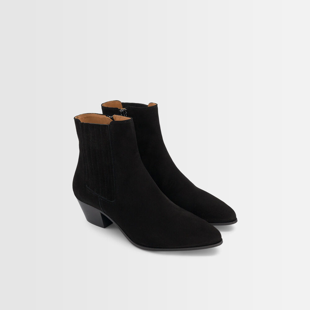 Gaby black high-heeled ankle boots noir.