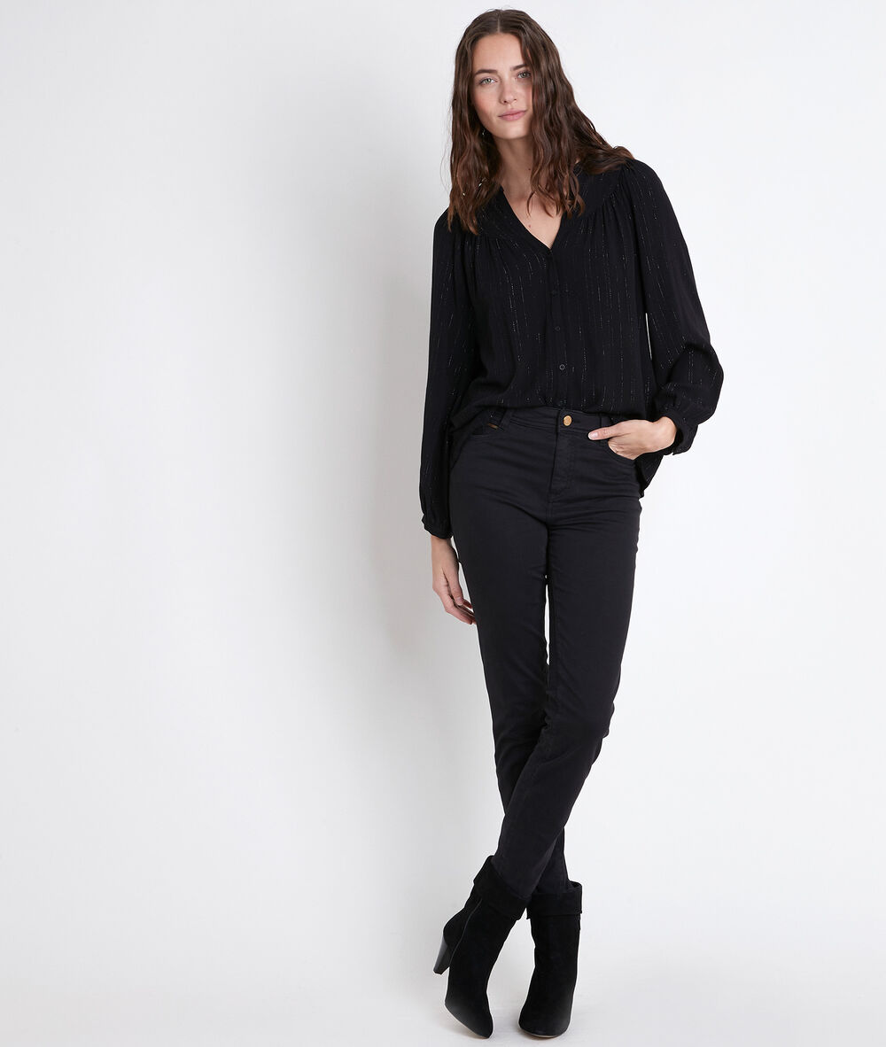 Timeo black lurex blouse noir.
