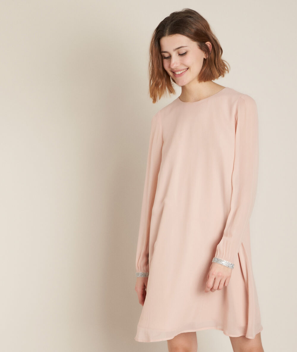 Omelie gem detail dress nude.