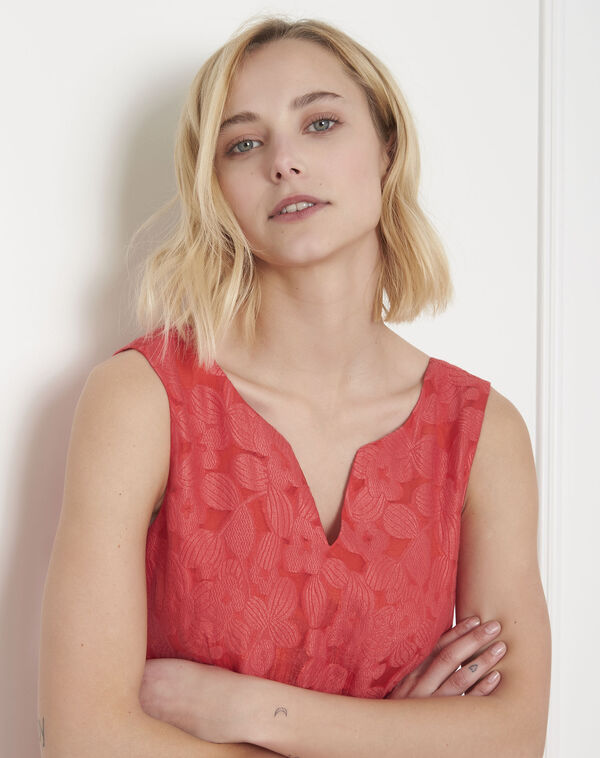 Hanelle coral lace dress coral.