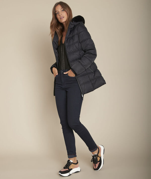 Lisy Black Short Faux Fur Down Jacket Women Maison 123