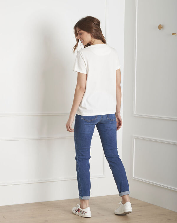 Pextra ecru organic cotton t-shirt ecru.