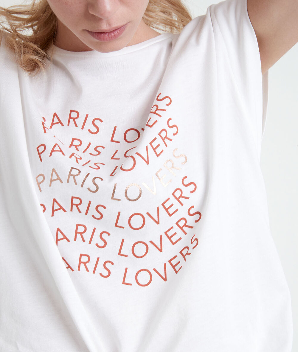 Isabelle screen-print t-shirt ecru.