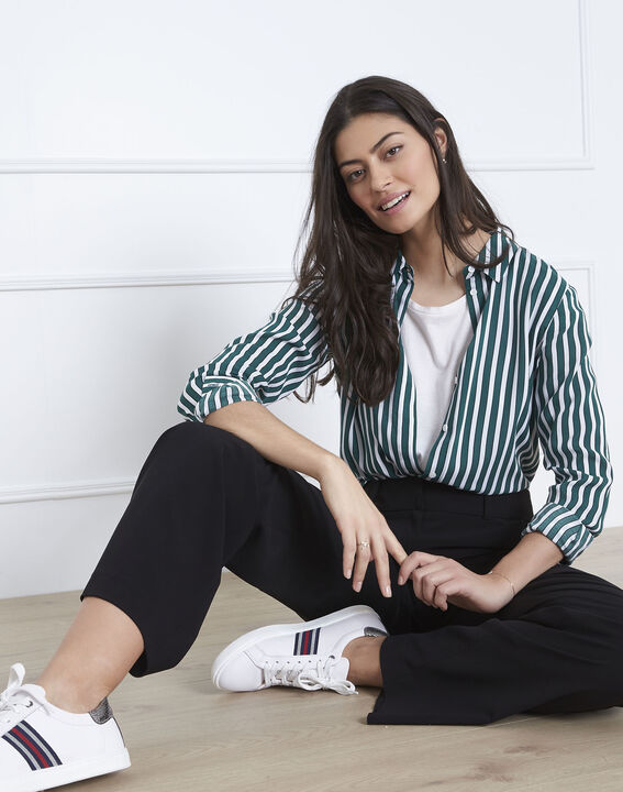 Vanessa green striped blouse | 1-2-3 Vanessa green striped blouse PhotoZ | 1-2-3