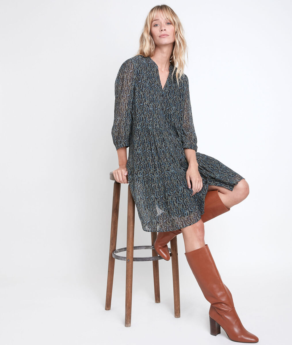 Nadège khaki printed dress | 1-2-3 Nadège khaki printed dress PhotoZ | 1-2-3