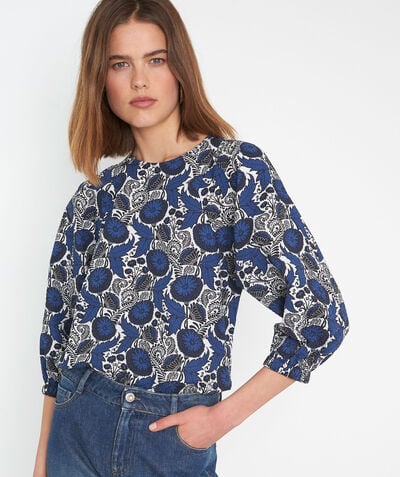 LOISE navy floral print blouse  PhotoZ | 1-2-3