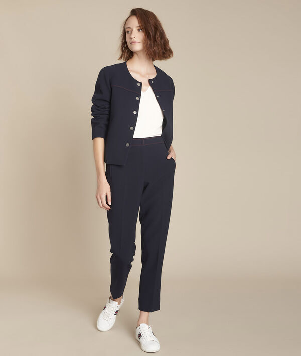 Ermel navy compact trousers | 1-2-3 Ermel navy compact trousers PhotoZ | 1-2-3