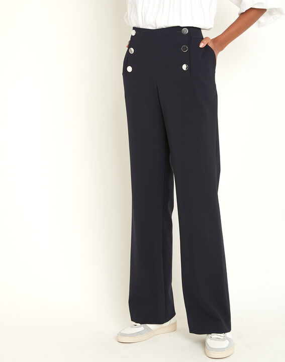Hubert navy microfibre sailor trousers | 1-2-3 Hubert navy microfibre sailor trousers PhotoZ | 1-2-3