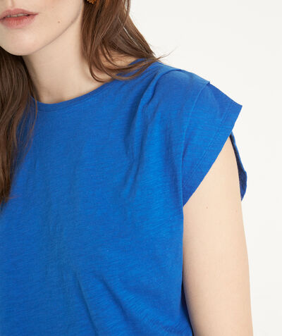 Marcus royal blue sleeveless cotton shirt. PhotoZ | 1-2-3