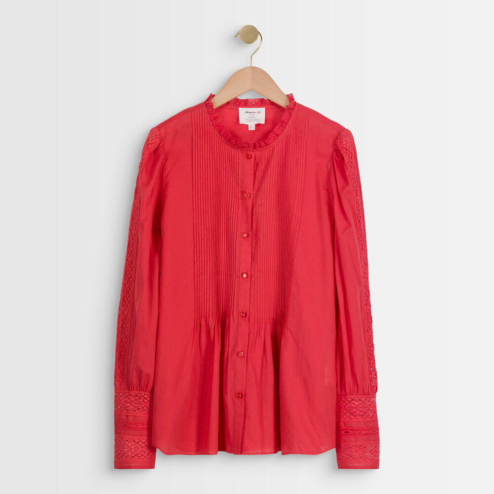 Tena guava-coloured lace blouse goyave.