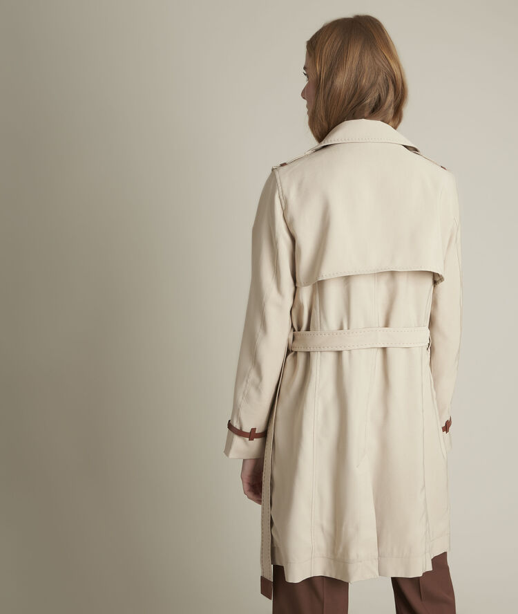 Fanny beige belted trench coat greige.