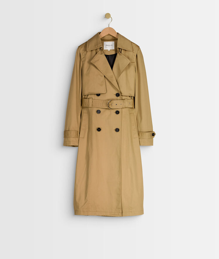 Samaya long beige trench coat beige.