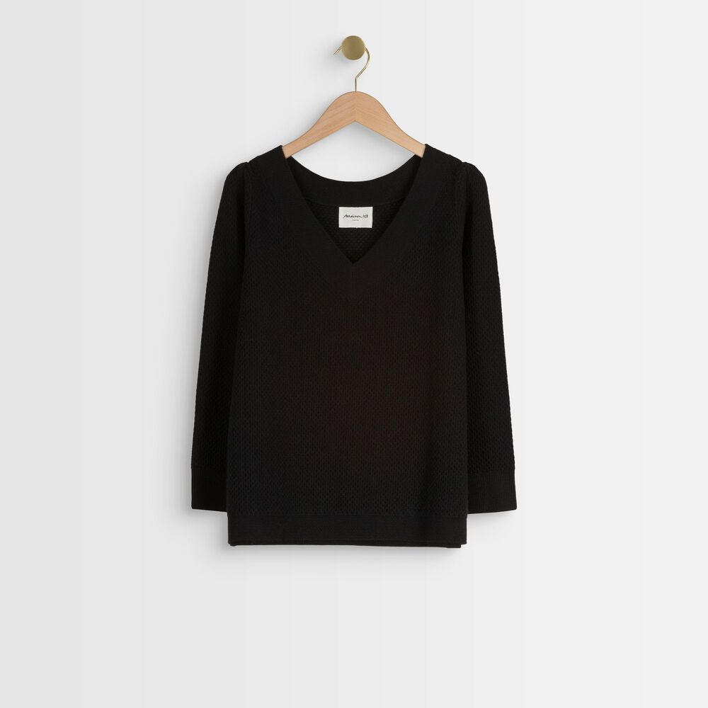 Amore black decorative knit jumper noir.